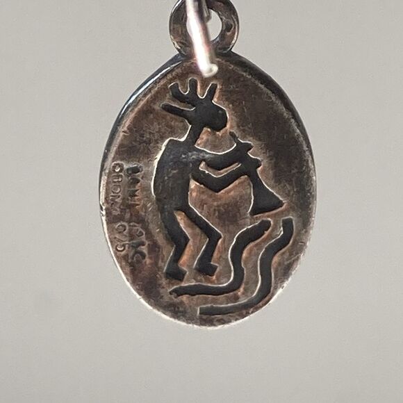 Vintage  Sterling Silver 925 Kokopelli Drop Earrings Fertility Native American - Picture 7 of 14